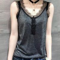 (80-200斤)大码女装吊带背心女外穿蕾丝打底衫美背背心V领上衣夏涤纶春季修身型臻依缘