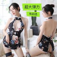 性感睡衣女情趣内衣极度诱惑激情免脱透明大码旗袍开档蕾丝套装 臻依缘