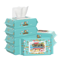 [7包装]wole喔乐 婴幼儿湿巾80抽*7包儿童手口专用湿巾带盖湿巾