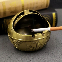 米魁欧式复古家用客厅茶几烟灰缸创意个性潮流可爱有带盖多功能办公室