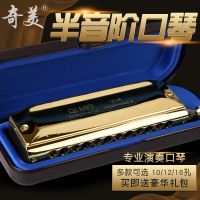 奇美半音阶口琴10孔12孔16孔64音复音口琴初学者成人演奏级专业