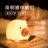 米魁创意夜明猪led小夜灯充电猪猪定时哺乳台灯拍拍感应夜光不插电女