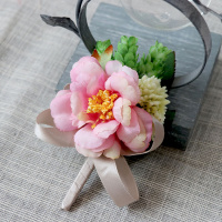 米魁胸花襟花手腕花姐妹花仿真牡丹韩式欧式婚礼商务婚纱摄影香槟森系
