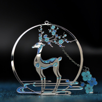 米魁原创设计花鹿文艺复古金属古风书签敦煌古典中国风学生用生日送老外教师节企业定制年会礼品