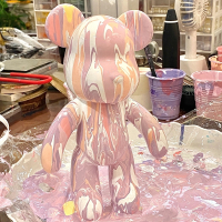 流体暴力熊手工diy材料包儿童自制流体画熊手办网红创意客厅摆件