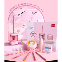 得力(deli)电动文具套装礼盒小学生开学季大礼包盲一二三年级学习用品儿童幼儿园女孩生日礼物男三五件