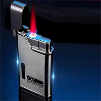 充气打火机可视气体创意直冲超薄金属男士送男友点烟器定制
