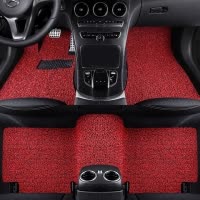 汽车丝圈脚垫18新款奔驰C200LE300LGLC260CLA奥迪A3A4A6LQ5Q3 净雅系列-黑红色丝圈脚垫 抖音