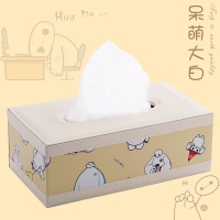 简约皮革纸巾盒 欧式家用客厅茶几餐巾纸盒 创意汽车用抽纸盒北欧 清新淡雅 呆萌大白[大号] 抖音