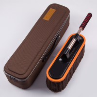 闪电客汽车除尘掸子擦车拖把套装棉线伸缩扫灰车用清洁蜡拖蜡刷子用品 米色线掸子+收纳箱