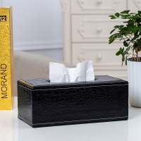 闪电客定制纸巾盒客厅抽纸盒简约家用餐厅酒店车载皮革纸抽盒印广告logo 席纹中号