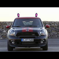 闪电客汽车车顶装饰品猫耳朵同款可爱玩偶电动车外装饰汽车兔子耳朵 兔耳内白外黑