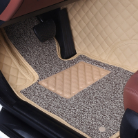 汽车脚垫全包围丝圈脚垫其他车内装饰用品方格条纹款脚垫丝圈脚 黑色