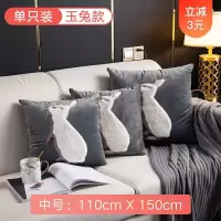 车载抱枕车用枕头被子两用一对车内毛毯汽车空调被冬季折叠二合一 冬季款刺绣[玉兔]升级羽丝棉三倍加厚抱枕被