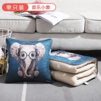 车载抱枕车用枕头被子两用一对车内毛毯汽车空调被冬季折叠二合一 加厚[卡通抱枕被]音乐小象[双面印花]