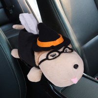 创意汽车扶手箱纸巾盒抽挂式车载椅背抽纸盒车内用品固定卡通可爱 升级款毛绒纸巾包【魔法师】送纸巾2包