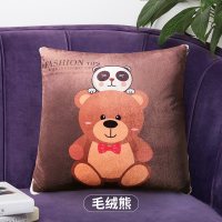 抱枕被子两用车载枕头汽车靠垫车内折叠被子二合一毛毯空凋被一对 法兰绒款-玩具熊(单个)