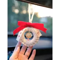 闪电客网红diy绳编汽车挂件车内吊饰后视镜挂饰圣诞节新年手工制作礼物