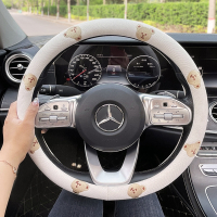 汽车方向盘套可爱小熊夏季吸汗车把套闪电客装饰四季通用女士