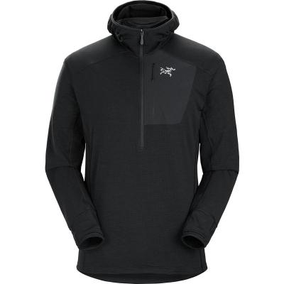 始祖鸟(ARC'TERYX)DELTA 1/2 Zip Neck Hoody男士拉链领连帽衫上衣外套多功能抓绒衣黑色