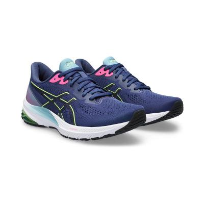 亚瑟士ASICS GT-1000® 12 运动休闲跑步鞋女鞋蓝粉色舒适透气防滑耐磨轻盈缓震休闲百搭运动鞋1047302