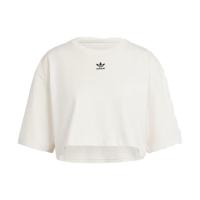 Adidas Originals三叶草Essentials Crop TopLogo印花圆领宽松短款短袖T恤IR5976