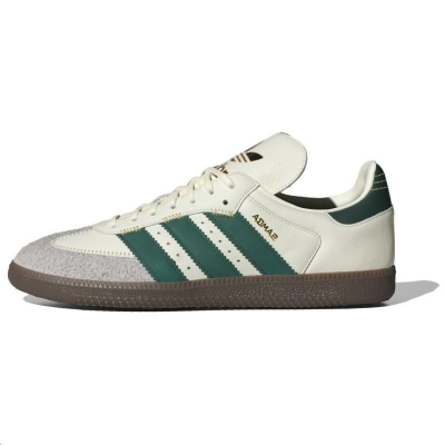 Adidas Originals三叶草 Samba OG 舒适百搭 防滑耐磨 低帮 板鞋 情侣同款 白绿 IF1811