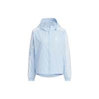 adidas originals ADIBREAK WINDBREAKER 侧开排扣运动宽松连帽长袖夹克外套 女款粉蓝色