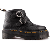 Dr Martens Devon 花靴黑色 休闲百搭 马汀博士女款英伦风鞋靴软硬皮经典款真皮孔马丁靴 DEVFLRBK