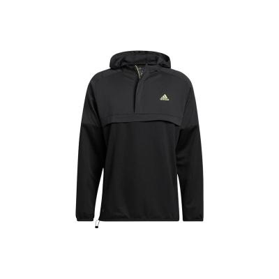 adidas 阿迪达斯 Sport Anorak Logo印花前袋拉链套头连帽夹克 男款 黑色 HA9141