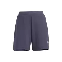 adidas 阿迪达斯 Verbiage Shorts 字母印花松紧腰直筒常规短裤 女款 暗藏青 IP3944