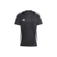 adidas阿迪达斯 Tiro 24 Jersey 三条纹拼色圆领短袖足球衣 男款 黑色 IJ7676