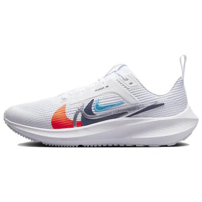 Nike 耐克 Air Zoom Pegasus 40 舒适 织物合成革防滑耐磨透气 低帮 马拉松跑步鞋 女款 白灰橙