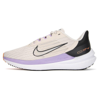 新款 Nike Zoom Winflo 9 舒适百搭 织物减震防滑耐磨透气包裹性 低帮 气垫 休闲跑步鞋 女款 米紫黑