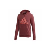 adidas 阿迪达斯 新款舒适透气连帽套头长袖卫衣 简约时尚 男款 红色 FT8414