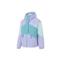 阿迪达斯 adidas W Bts Down Jkt 女士夹克 拼色保暖连帽羽绒服外套 冬季 女款 浅紫色 GT6546