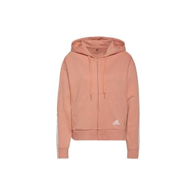 阿迪达斯 adidas W Dk Fz Hd 抽绳连帽夹克 运动休闲上衣 女款 粉红色 H07804