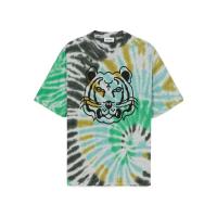 高田贤三(Kenzo)薄荷绿扎染印花T恤男短袖圆领运动休闲手工染色K虎图案纯棉