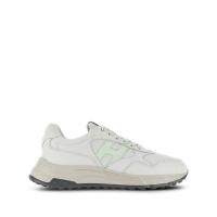 霍根(Hogan)超轻牛皮拼接设计休闲运动跑鞋男绿白撞色经典圆头 la