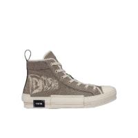 迪奥(Dior)系带休闲运动鞋圆头徽标点缀后提环棉质透气跑步鞋