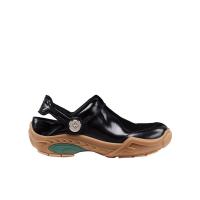 芬迪(FENDI)光泽小牛皮拼接橡胶底休闲鞋男户外百搭露跟木屐风格