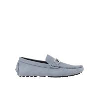 芬迪(FENDI)男款浅蓝色正绒面革乐福鞋同色Fendi元素装饰户外休闲