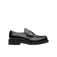 普拉达(PRADA)巧克力系带休闲鞋男户外轻质橡胶防滑耐磨皮质内底