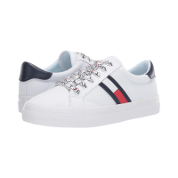 TOMMY HILFIGER休闲百搭帆布拼接运动鞋圆头系带舒适内增高女鞋