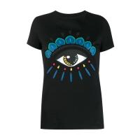 高田贤三(Kenzo)女士宽松圆领短袖黑色眼睛图案印花T恤运动休闲套