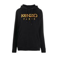 高田贤三(Kenzo)棉100%刺绣logo连帽卫衣女运动休闲长袖抽绳帽罗