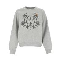 高田贤三(Kenzo)灰色Tiger图案圆领长袖棉质卫衣女款运动休闲百搭