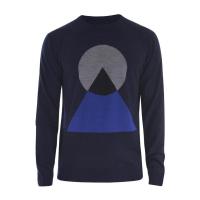 高田贤三(Kenzo)几何图案羊毛针织衫男圆领长袖运动卫衣外套秋冬