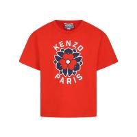 高田贤三(Kenzo)女孩圆领短袖棉质运动T恤可爱印花休闲百搭配色外