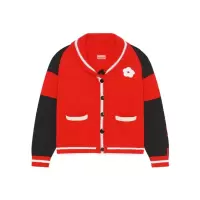 高田贤三(Kenzo)长袖针织开衫女运动卫衣套头衫棉羊毛混纺插肩袖